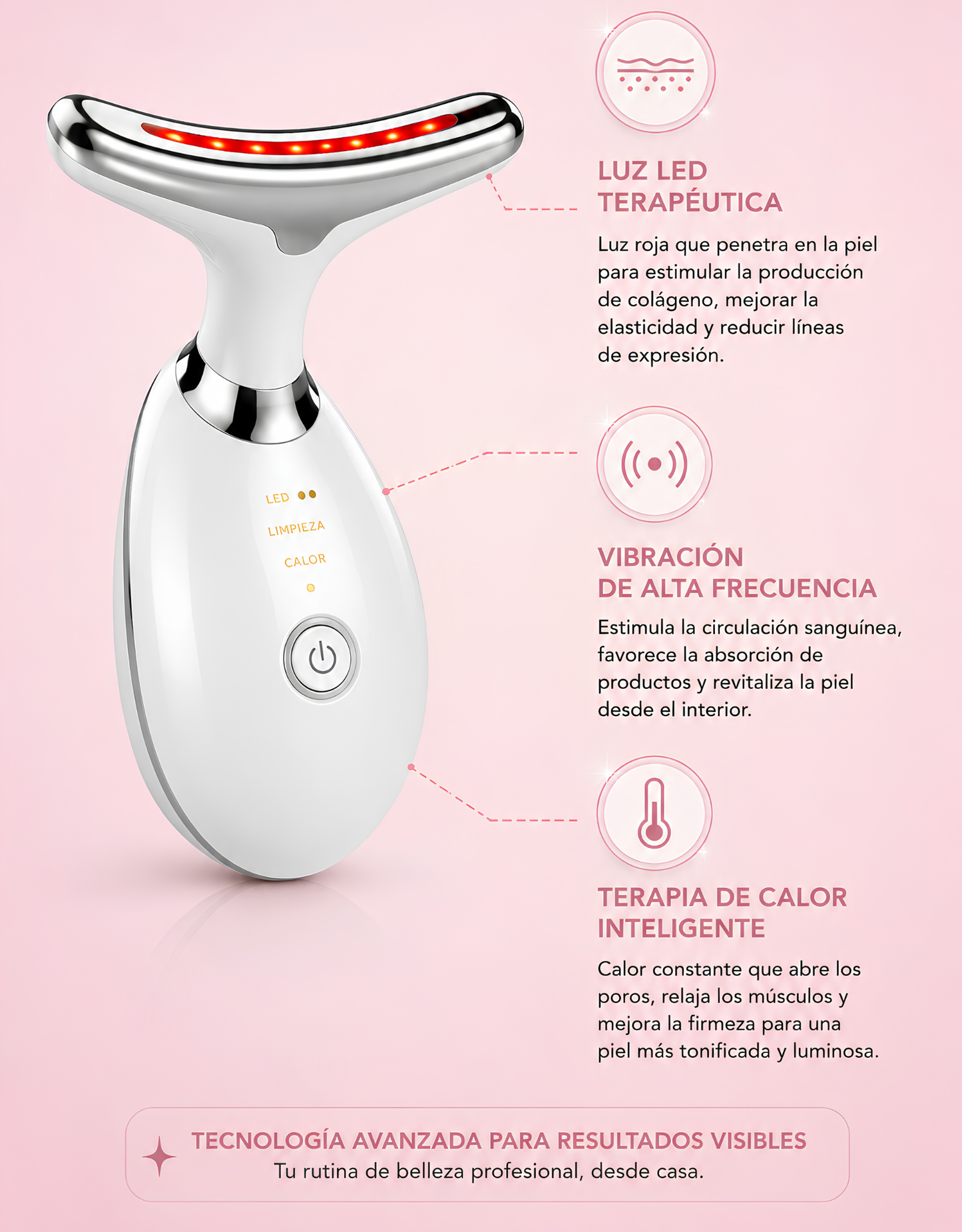 Masajeador Facial LED 7 en 1